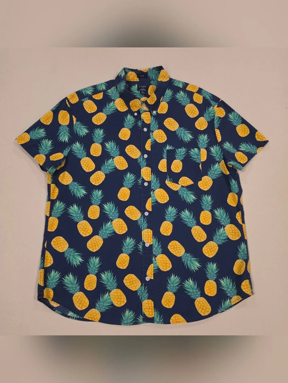 J. Crew Short Sleeved Flex Washed Slim Fit Button Down XL